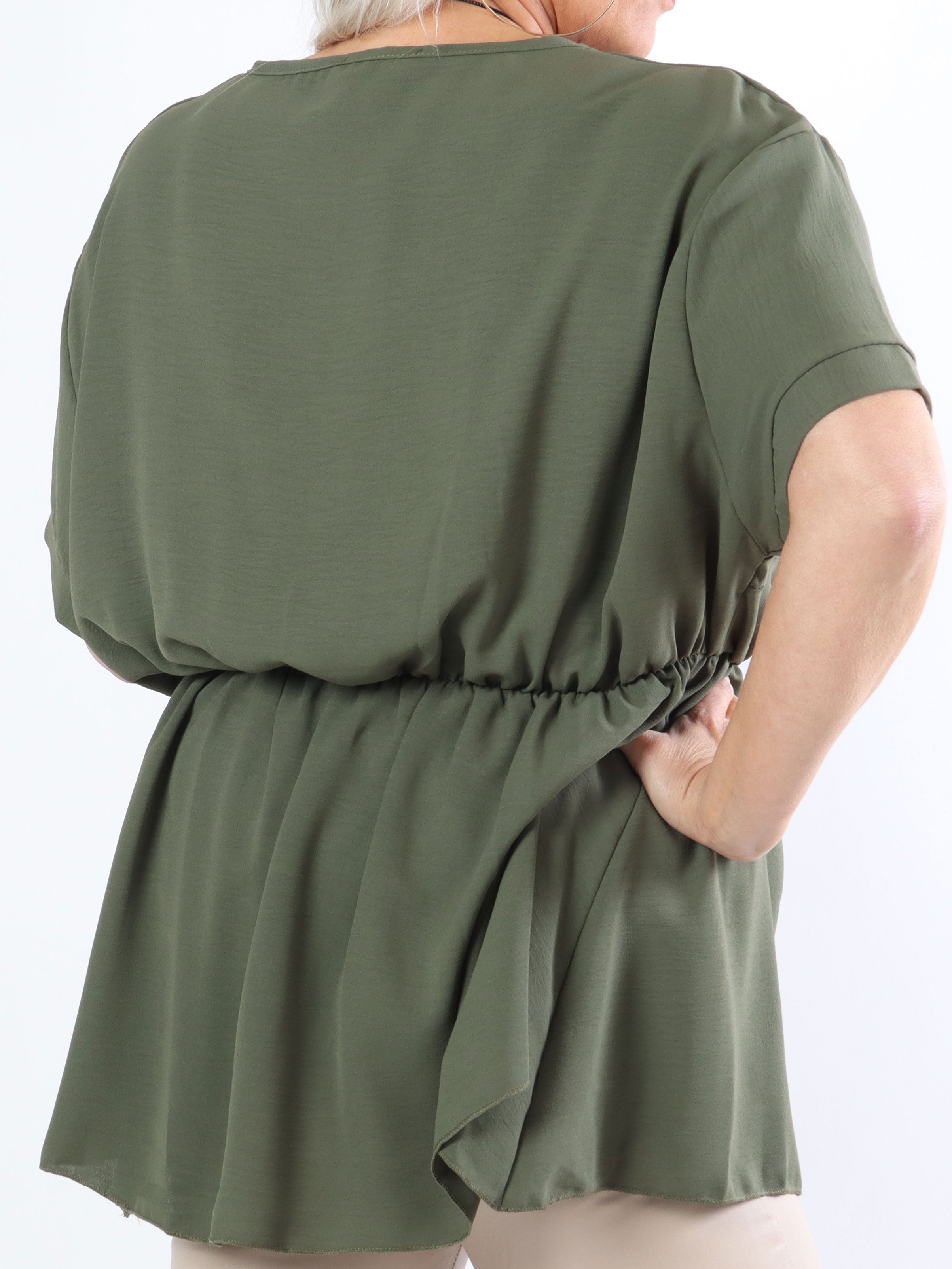 Hermina - Sød plus size bluse med elastik i taljen